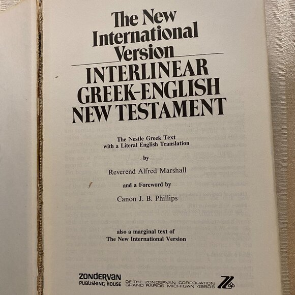 BIBLE THE NEW INTERNATIONAL VERSION INTERLINEAR GREEK-ENGLISH NEW TESTAMENT - Picture 1 of 11